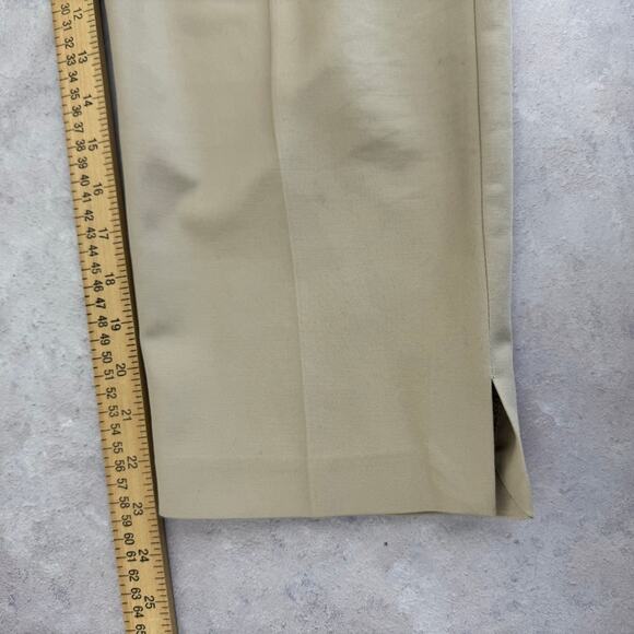 Chico's Sz 1 Pants Womens US 8 Tan Side Zip Trousers Ankle Length Crop Split Hem - Picture 9 of 10